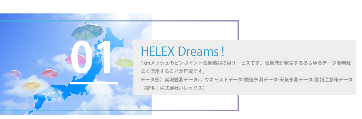 HELEX Dreams! ピンポイント気象情報提供サービス